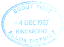 Blue Kincardine (Alloa) postmark